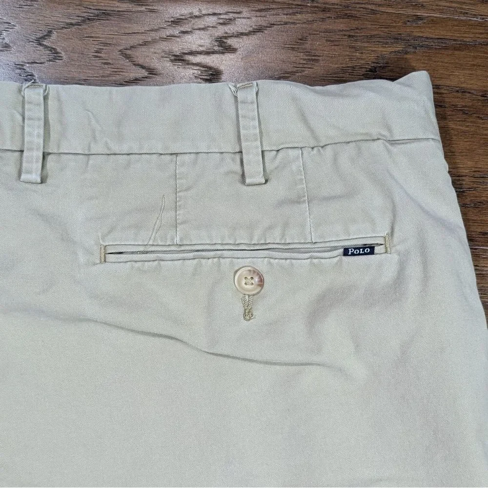 Polo Ralph Lauren Mens Shorts Sz 40 Beige Khaki Chino Stretch Classic Fit Casual
